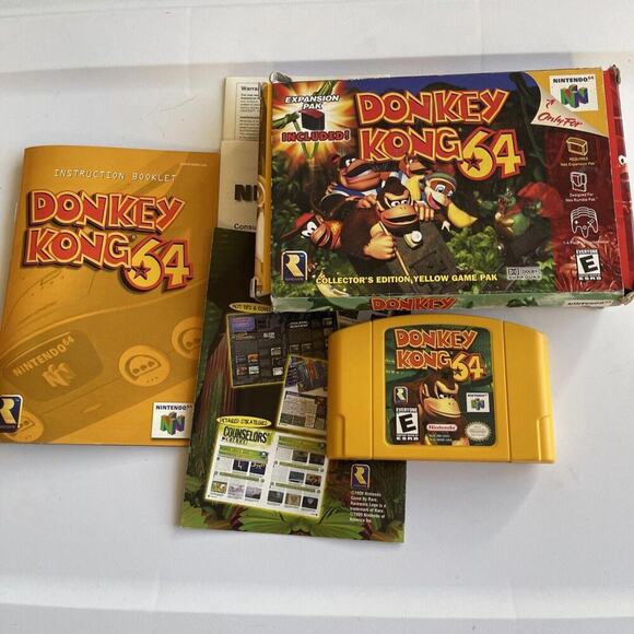 Donkey Kong 64 (Nintendo 64, 1999) With Box & Manual N64 No Expansion Pack